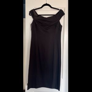 Three dots black off shoulder bodycon dress